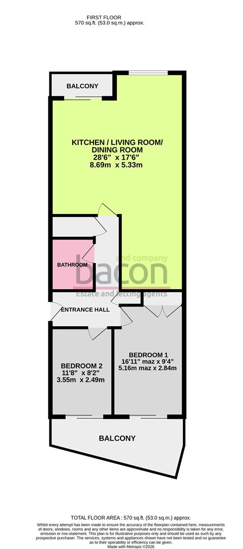 Floor Plan | Flat - Purpose Built | Ferry Road, Shoreham-By-Sea, West Sussex, BN43 5RA | For Sale
